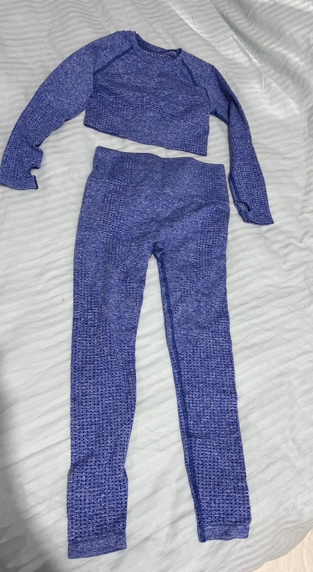 Mavi Örme Kadın Tayt takım - Görsel 4