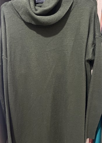 Kadın Haki Uzun Balıkçı Yaka Elbise - Görsel 3