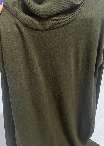 Kadın Haki Uzun Balıkçı Yaka Elbise - Görsel 2