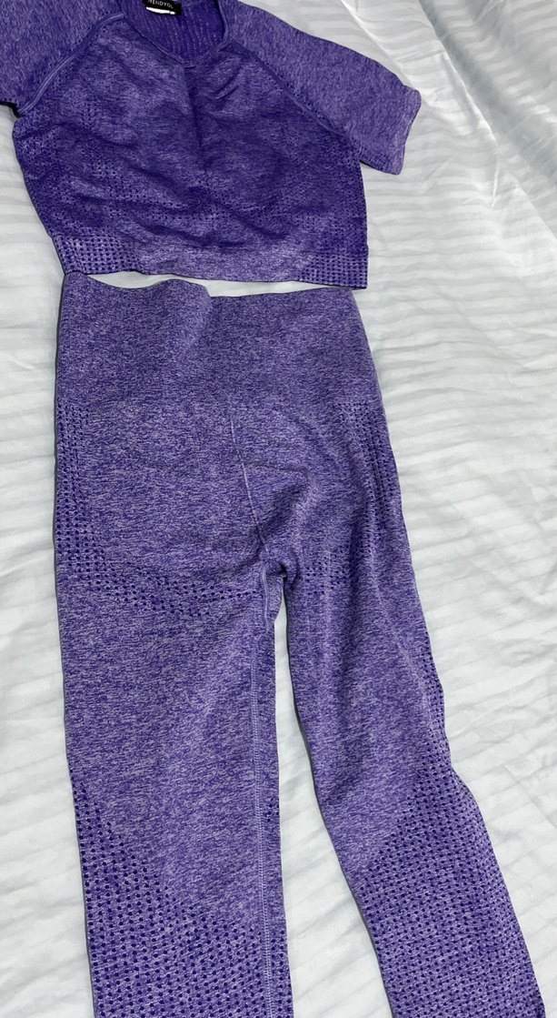 Mor Örgü Kadın Spor Tayt - Görsel 3