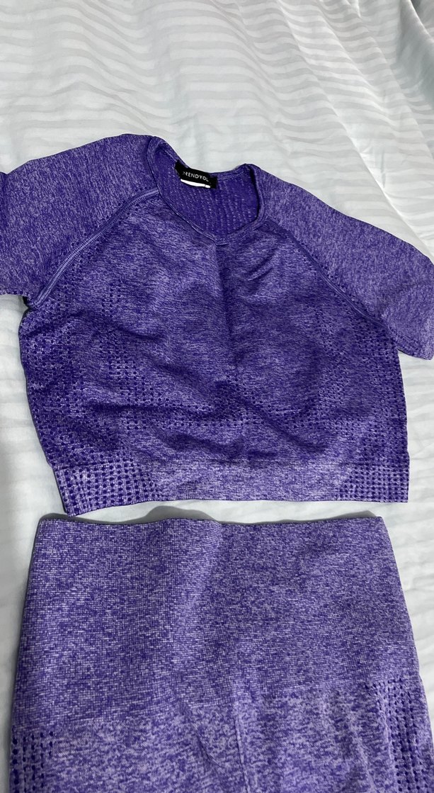 Mor Örgü Kadın Spor Tayt - Görsel 2