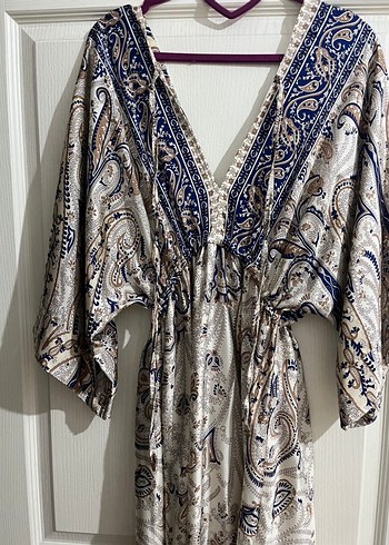 Bohem Çok Renkli Uzun Kadın Elbise - Görsel 2