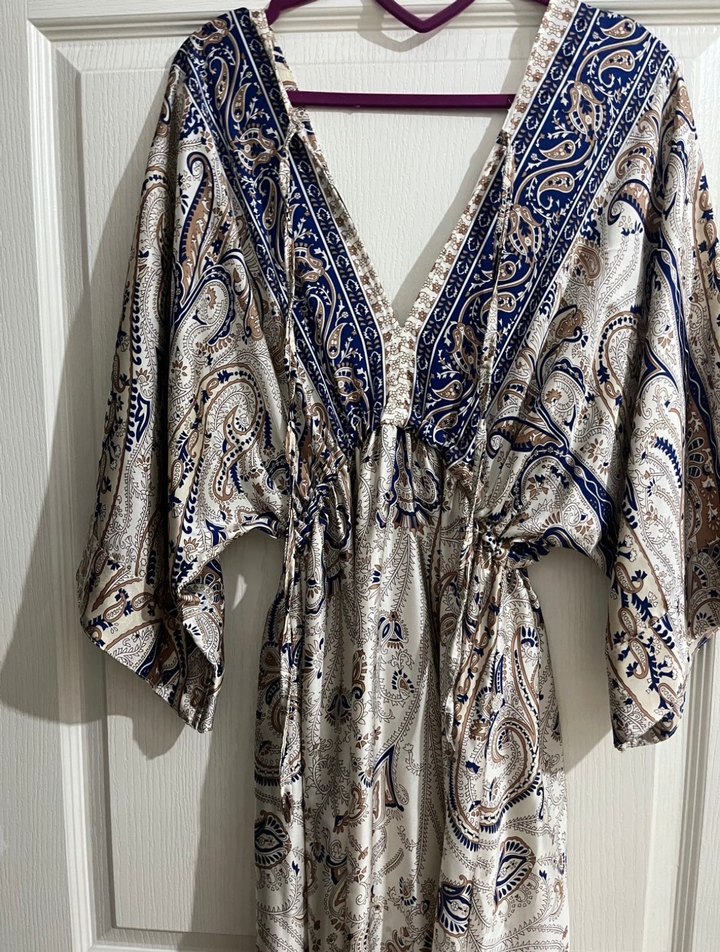 Bohem Çok Renkli Uzun Kadın Elbise - Görsel 2