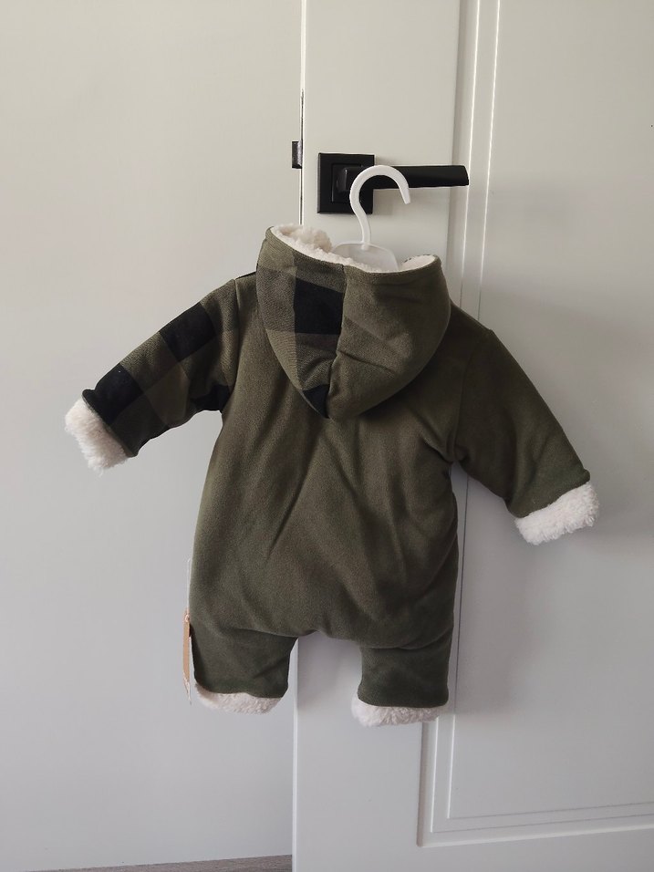 Ekose Desenli yeşil Bebek Tulumu - Görsel 4