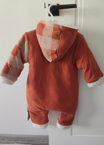 Kahverengi Ekose Desenli Erkek Bebek Tulumu - Görsel 3