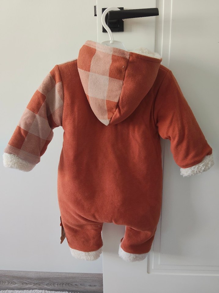 Kahverengi Ekose Desenli Erkek Bebek Tulumu - Görsel 3