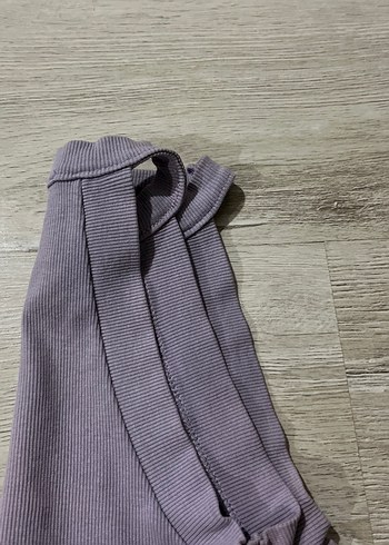 m Beden mor Renk Kadın Mor Keten Yüksek Yakalı Kolsuz Atlet
