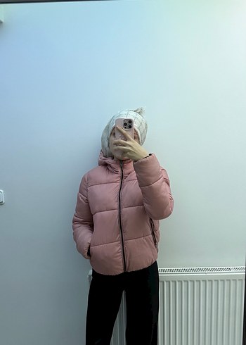 Pembe Kışlık Kadın Mont