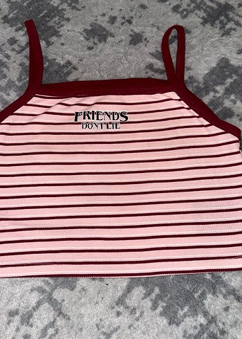 Bordo Çizgili Kadın Atlet - Görsel 2