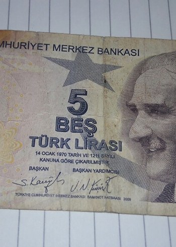i 5 Türk Lirası Banknot hatali basim - Görsel 6