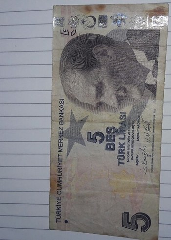 i 5 Türk Lirası Banknot hatali basim - Görsel 3