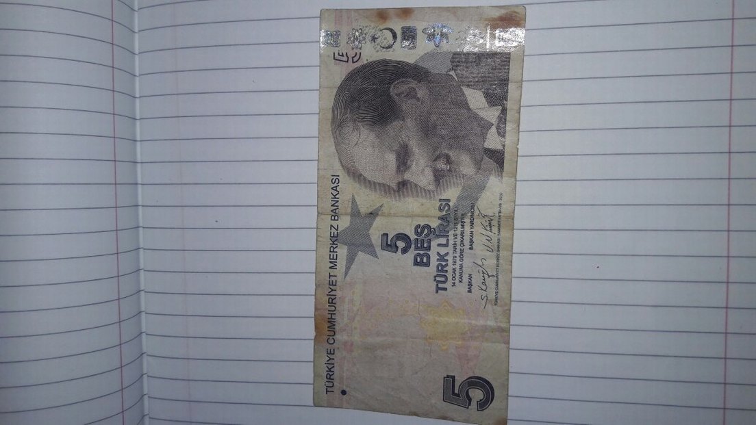 i 5 Türk Lirası Banknot hatali basim - Görsel 3