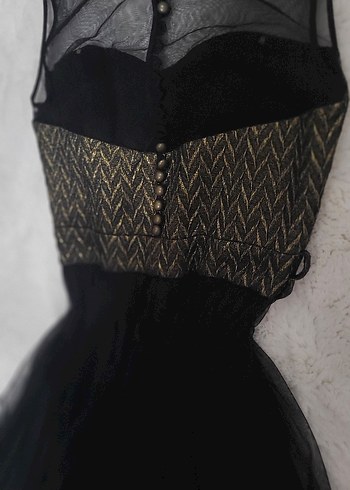 Kadın Siyah Pilili Gotik Gece Elbisesi /Abiye - Görsel 9