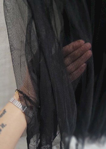 Kadın Siyah Pilili Gotik Gece Elbisesi /Abiye - Görsel 8