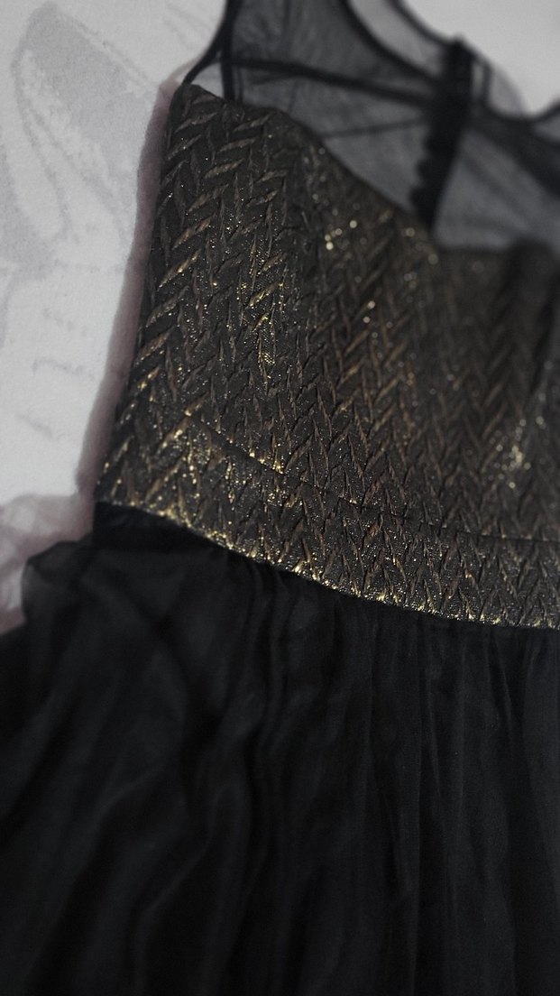 Kadın Siyah Pilili Gotik Gece Elbisesi /Abiye - Görsel 3
