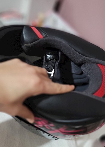 Parlak Pembe Baskılı Motosiklet Kaskı shoei nxr - Görsel 7