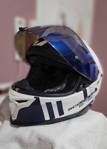 Mavi Şeffaf Vizörlü Biker Kask - Görsel 5