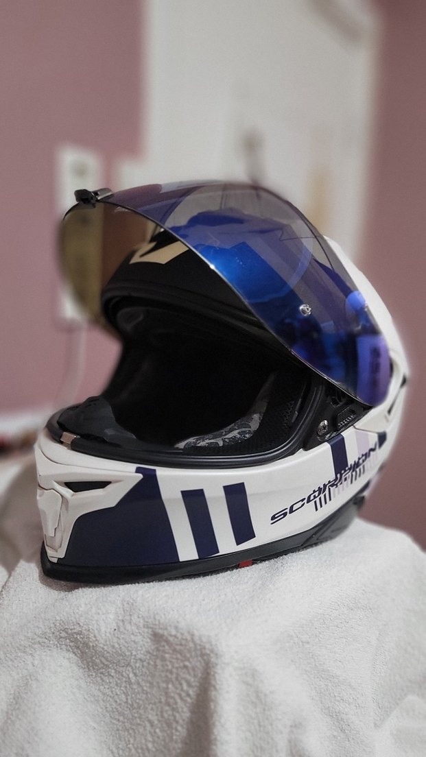 Mavi Şeffaf Vizörlü Biker Kask - Görsel 5