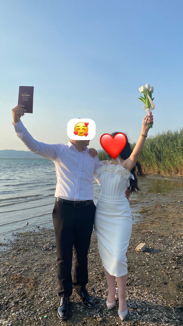 Beyaz Straplez Midi İsteme Söz Abiye - Görsel 2