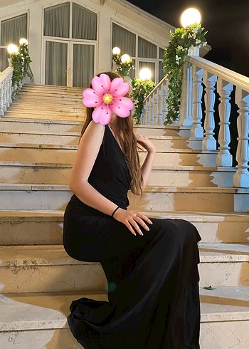 Siyah Uzun Abiye Elbise - Görsel 2