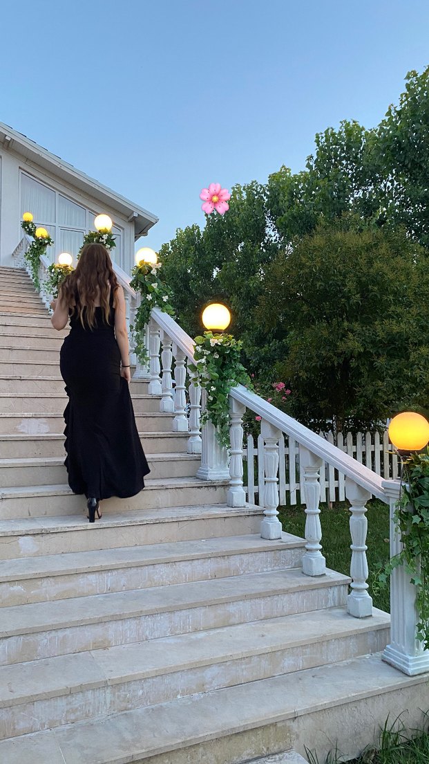 Siyah Uzun Abiye Elbise - Görsel 5