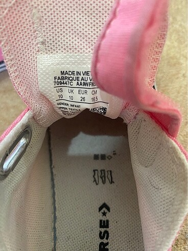 26 Beden pembe Renk Cocuk converse
