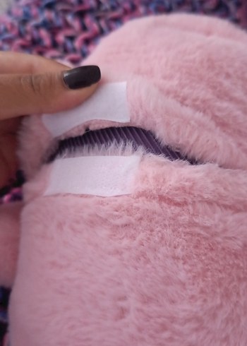 Pastel Pembe Peluş Oyuncaklı sıcak su torbasi koyma yeri de var - Görsel 3