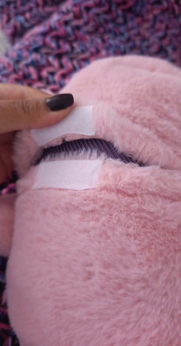 Pastel Pembe Peluş Oyuncaklı sıcak su torbasi koyma yeri de var - Görsel 3