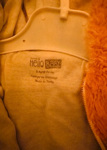 HelloBaby Kahverengi Kürklü Bebek Tulumu