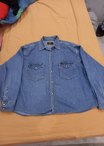 Mavi Denim Unisex Gömlek, Düğmeli, Uzun Kollu