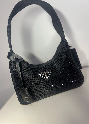 Prada Siyah Payetli Deri Kadın Çanta