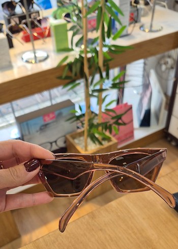 Venty Marka Şeffaf Kahverengi Güneş Gözlüğü - Görsel 4