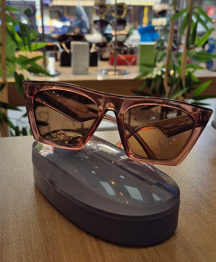 Venty Marka Şeffaf Kahverengi Güneş Gözlüğü - Görsel 5