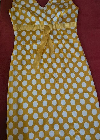 Sarı Puantiyeli Elbise - Görsel 4