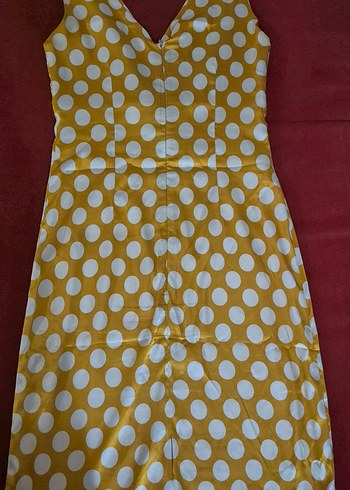 Sarı Puantiyeli Elbise - Görsel 2