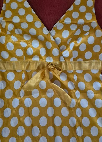 Sarı Puantiyeli Elbise - Görsel 5