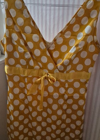 Sarı Puantiyeli Elbise - Görsel 3