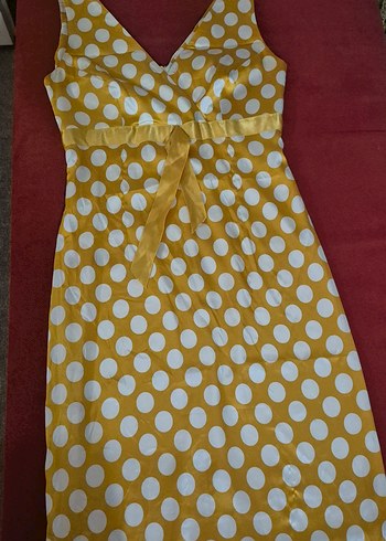 Sarı Puantiyeli Elbise - Görsel 6