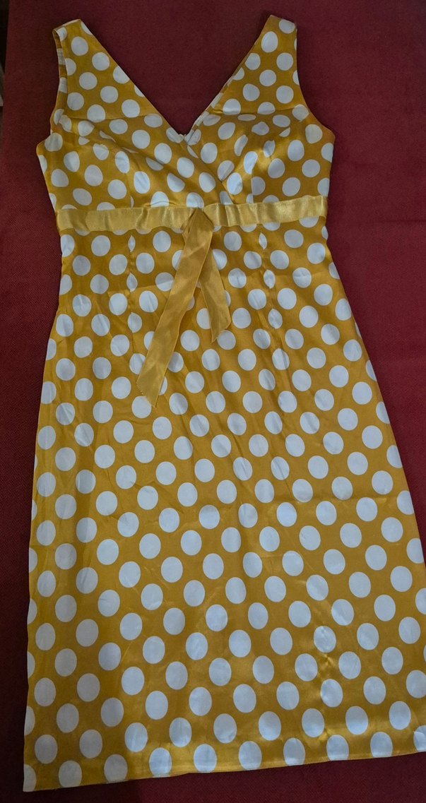 Sarı Puantiyeli Elbise - Görsel 4