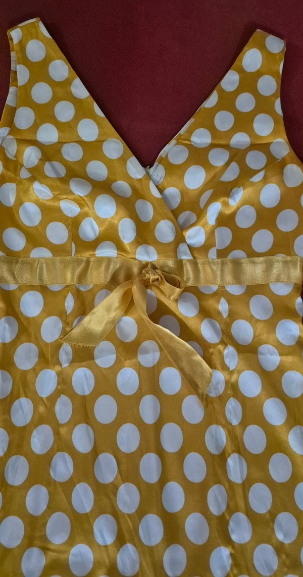Sarı Puantiyeli Elbise - Görsel 5