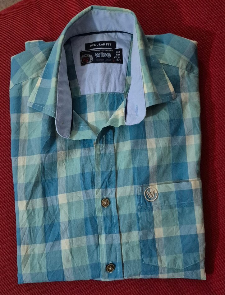 Erkek Mavi Kareli Uzun Kollu Gömlek - Görsel 5