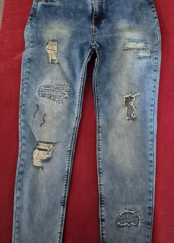 Yırtık Detaylı Likralı Kot Pantolon - Görsel 5