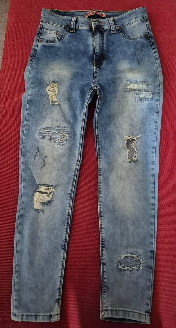 Yırtık Detaylı Likralı Kot Pantolon - Görsel 5