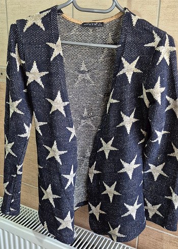 Yıldız Desenli Triko Kadın Hırka - Görsel 9