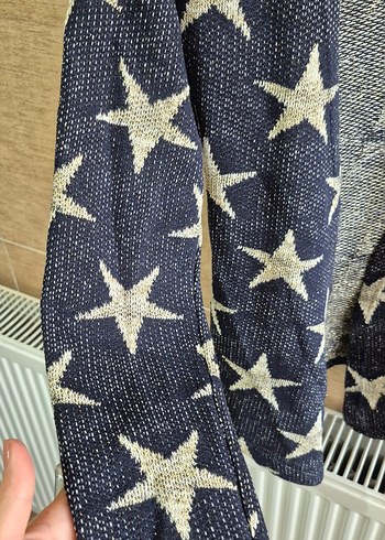 Yıldız Desenli Triko Kadın Hırka - Görsel 8