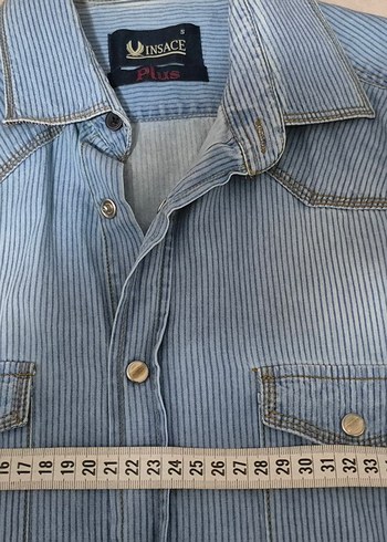 Erkek Mavi Cizgili Gömlek - Görsel 4