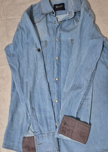 Erkek Mavi Cizgili Gömlek - Görsel 5