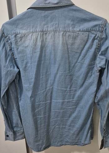 Erkek Mavi Cizgili Gömlek - Görsel 7