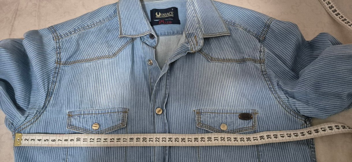 Erkek Mavi Cizgili Gömlek - Görsel 4