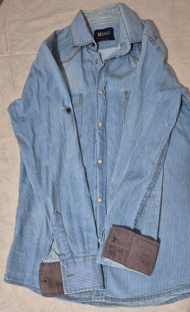 Erkek Mavi Cizgili Gömlek - Görsel 5